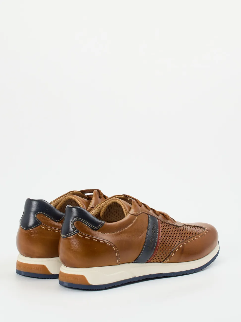 Galizio Torresi – Leder-Sneaker aus Kalbleder cognacbraun