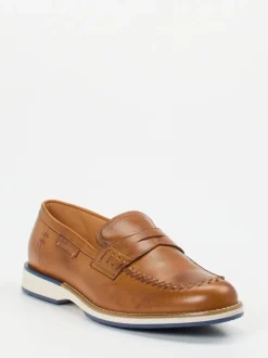 Galizio Torresi – Loafer aus Kalbleder cognacbraun