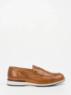 Galizio Torresi – Loafer aus Kalbleder cognacbraun
