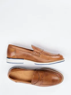 Galizio Torresi – Loafer aus Kalbleder cognacbraun