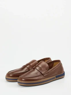 Galizio Torresi – Loafer aus Kalbleder mittelbraun