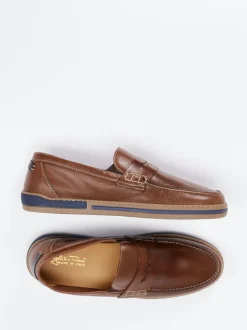 Galizio Torresi – Loafer aus Kalbleder mittelbraun