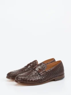 Galizio Torresi – Loafer aus Flechtleder Dunkelbraun