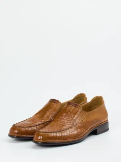 Galizio Torresi – Loafer aus geprägtem Leder Cognac