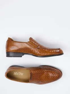 Galizio Torresi – Loafer aus geprägtem Leder Cognac