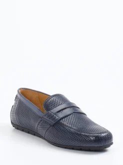Galizio Torresi – Loafer aus Glattleder Marineblau