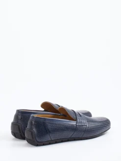 Galizio Torresi – Loafer aus Glattleder Marineblau