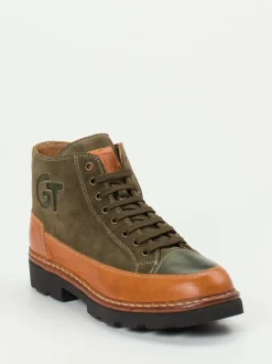 Galizio Torresi – Schnürboots aus Veloursleder olivgrün
