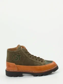 Galizio Torresi – Schnürboots aus Veloursleder olivgrün