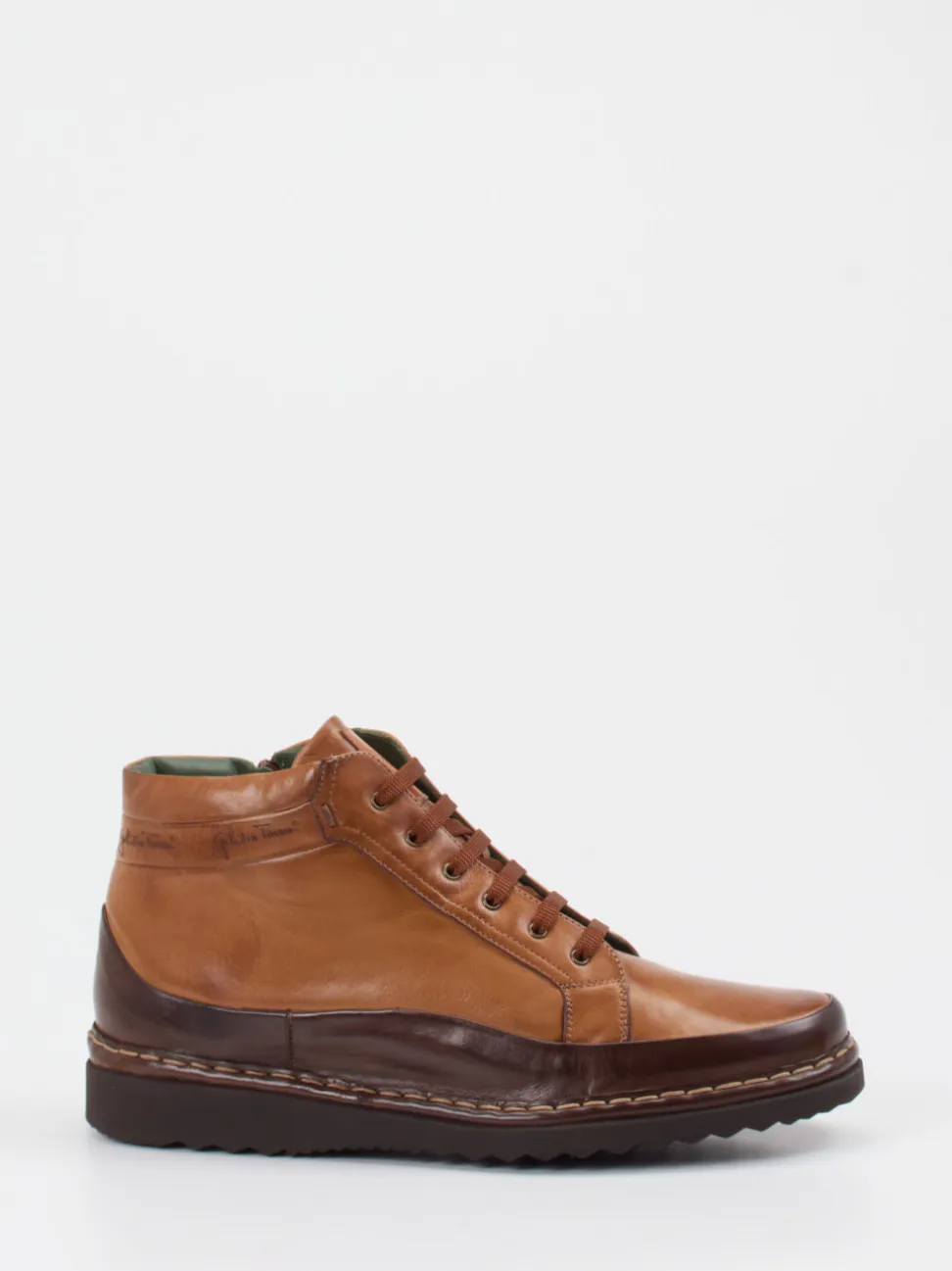 Galizio Torresi – Schnürboots aus Kalbleder cognacbraun