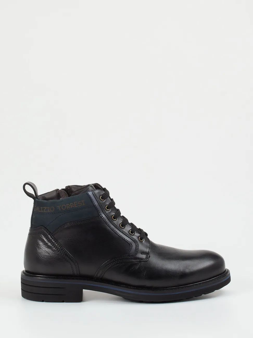 Galizio Torresi – Schnürboots aus Kalbleder schwarz