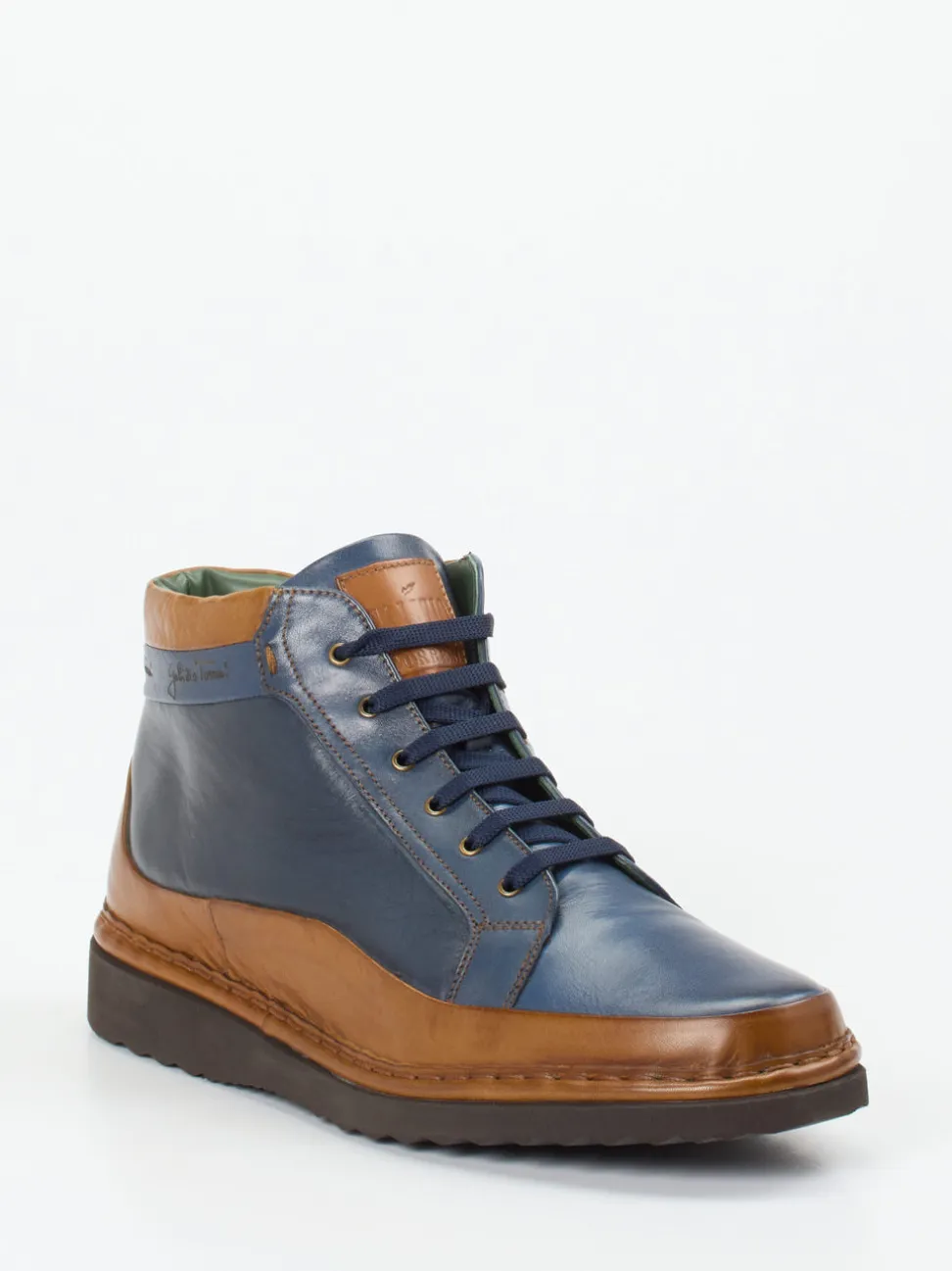 Galizio Torresi – Schnürboots aus Kalbleder marineblau