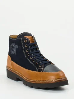 Galizio Torresi – Schnürboots aus Veloursleder Dunkelblau
