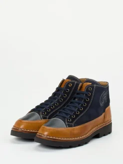 Galizio Torresi – Schnürboots aus Veloursleder Dunkelblau
