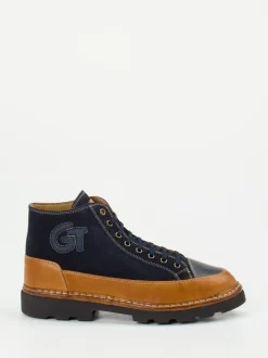 Galizio Torresi – Schnürboots aus Veloursleder Dunkelblau