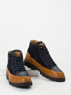 Galizio Torresi – Schnürboots aus Veloursleder Dunkelblau