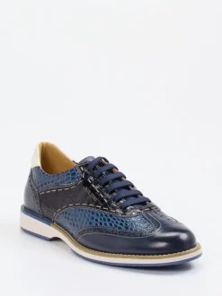 Galizio Torresi – Schnürschuh aus geprägtem Leder Blau