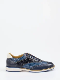 Galizio Torresi – Schnürschuh aus geprägtem Leder Blau