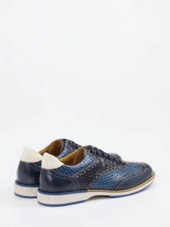 Galizio Torresi – Schnürschuh aus geprägtem Leder Blau