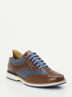Galizio Torresi – Schnürschuh aus geprägtem Leder Braun