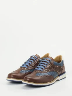 Galizio Torresi – Schnürschuh aus geprägtem Leder Braun