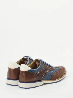Galizio Torresi – Schnürschuh aus geprägtem Leder Braun