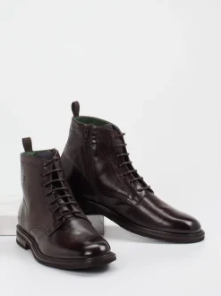 Galizio Torresi – Schnürstiefeletten aus Kalbleder Dunkelbraun