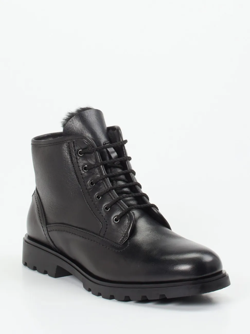 Galizio Torresi – Schnürstiefeletten aus Kalbleder schwarz