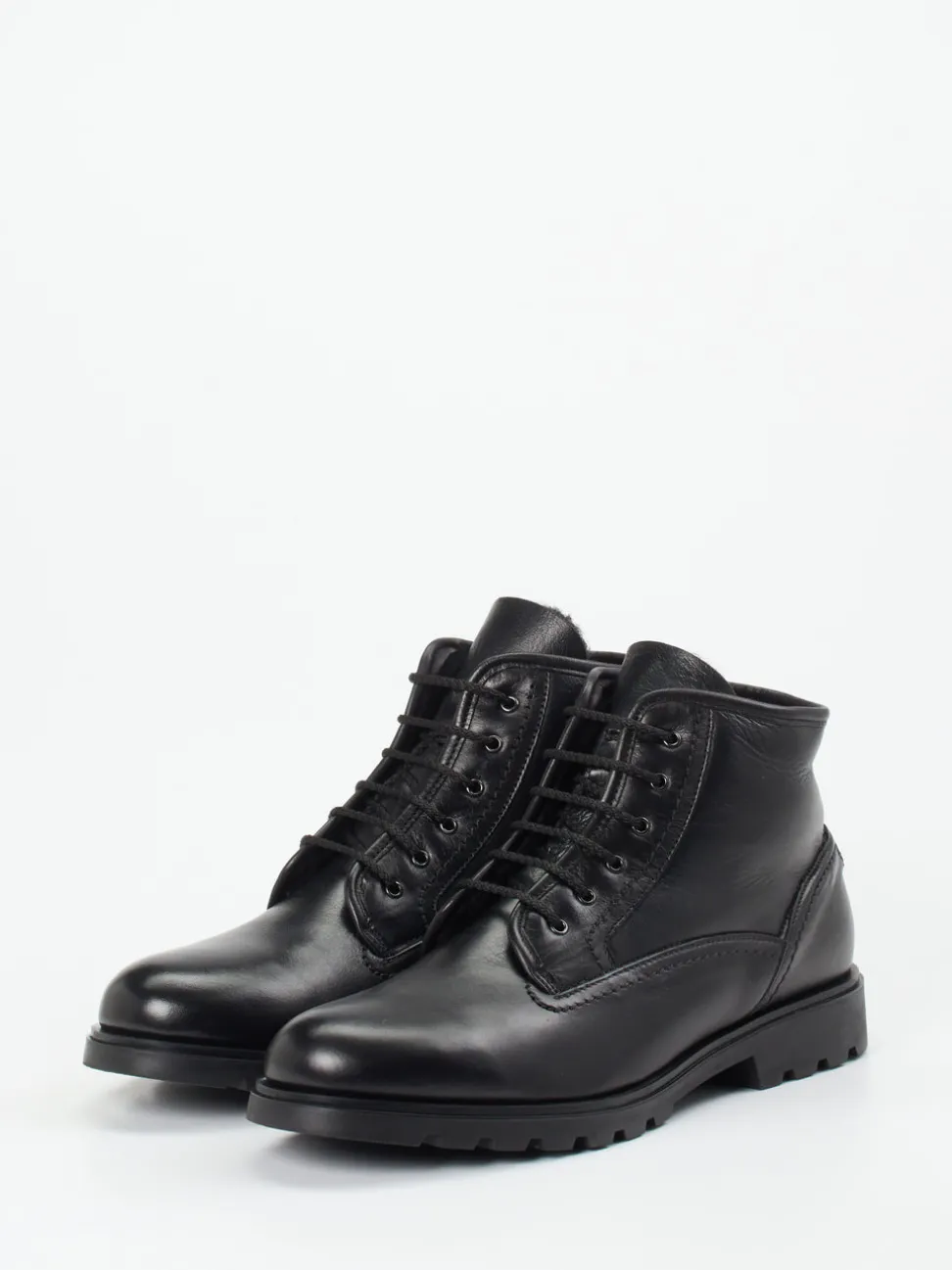 Galizio Torresi – Schnürstiefeletten aus Kalbleder schwarz