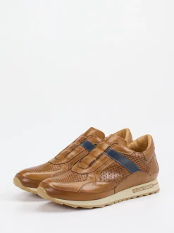 Galizio Torresi – Slip-On Sneaker aus Kalbleder Cognac