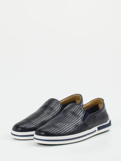 Galizio Torresi – Slip-On Sneaker aus Kalbleder Dunkelblau