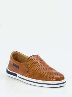 Galizio Torresi – Slip-On Sneaker aus Glattleder cognac