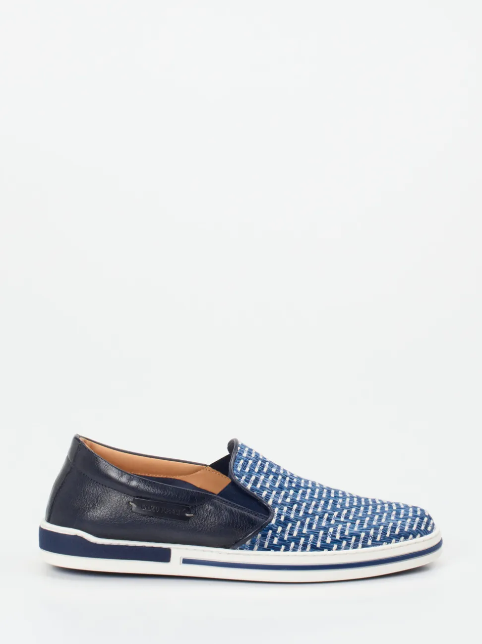 Galizio Torresi – Slip-On Sneaker aus Textil und Leder blau