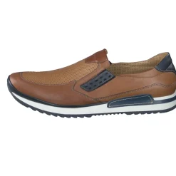 Galizio Torresi – Slipper aus geprägtem Leder cognacbraun