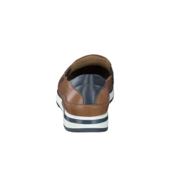 Galizio Torresi – Slipper aus geprägtem Leder cognacbraun