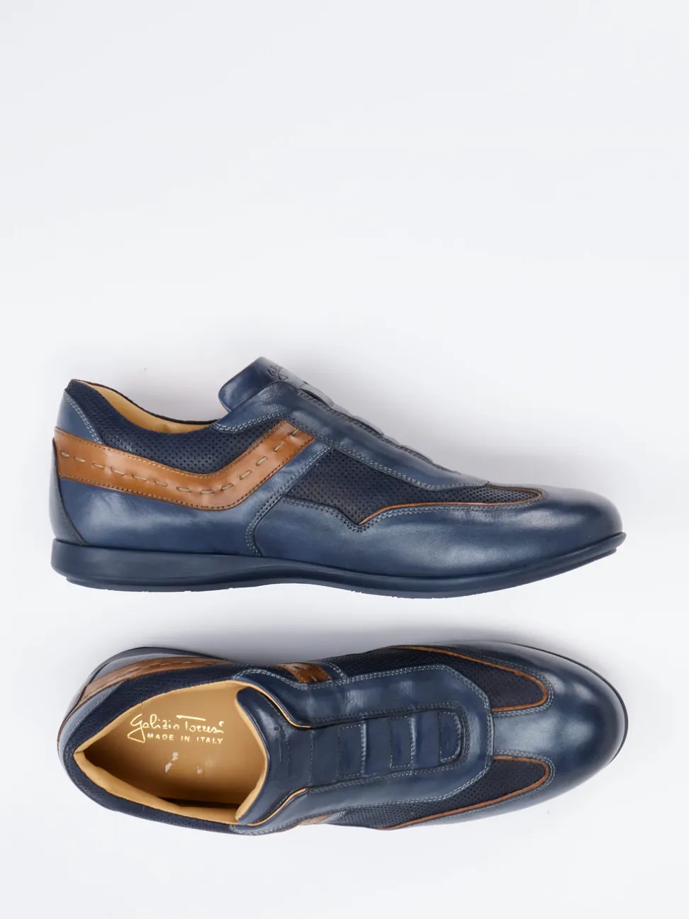 Galizio Torresi – Slipper aus Kalbleder in Dunkelblau