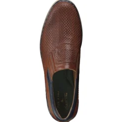 Galizio Torresi – Slipper aus geprägtem Leder cognac