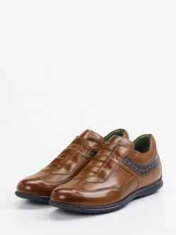 Galizio Torresi – Slipper aus Kalbleder cognacbraun