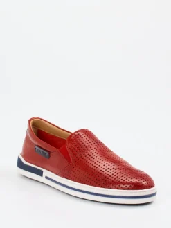 Galizio Torresi – Slipper aus geprägtem Leder in Rot