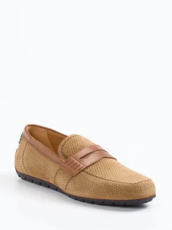 Galizio Torresi – Slipper aus Veloursleder in Braun