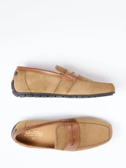 Galizio Torresi – Slipper aus Veloursleder in Braun
