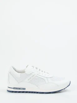 Galizio Torresi – Sneaker aus Kalbleder-Mesh-Mix weiß