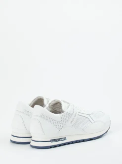 Galizio Torresi – Sneaker aus Kalbleder-Mesh-Mix weiß
