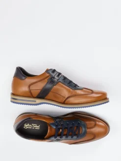Galizio Torresi – Sneaker aus Kalbleder cognacbraun