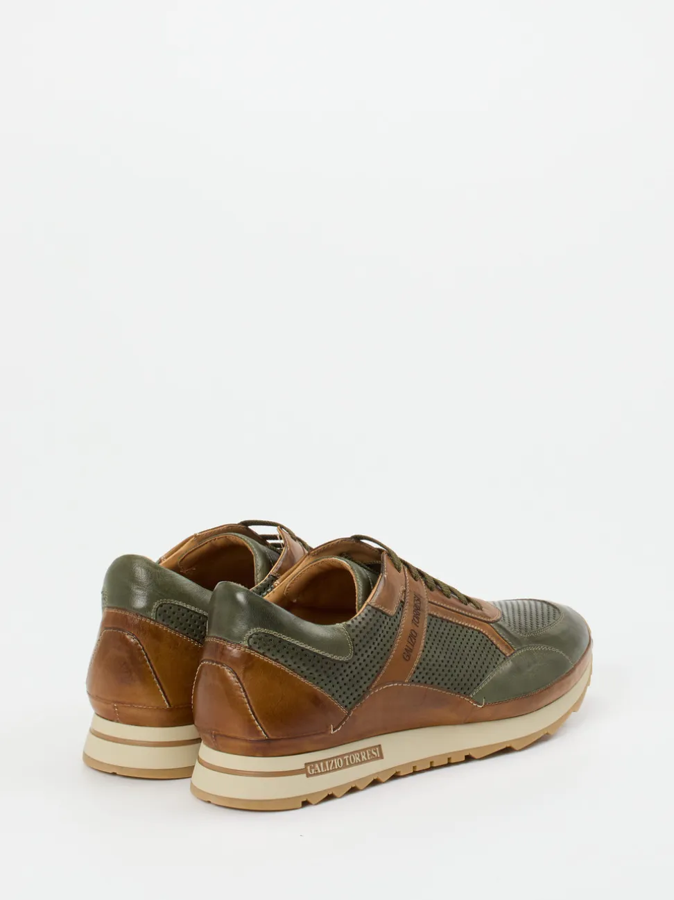 Galizio Torresi – Sneaker aus Kalbleder Olivgrün