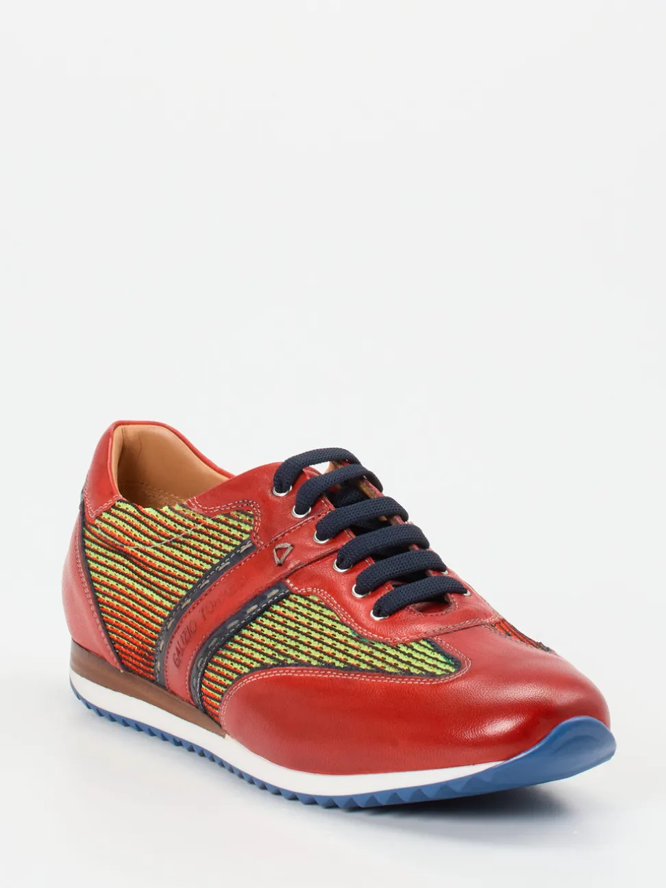 Galizio Torresi – Sneaker aus Kalbleder und Textil mehrfarbig