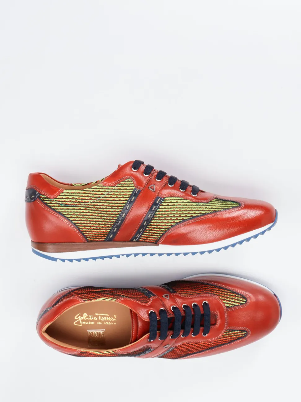 Galizio Torresi – Sneaker aus Kalbleder und Textil mehrfarbig