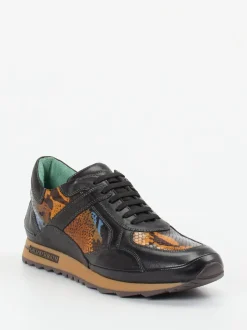 Galizio Torresi – Sneaker aus geprägtem Leder Schwarz