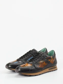 Galizio Torresi – Sneaker aus geprägtem Leder Schwarz