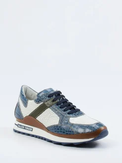 Galizio Torresi – Sneaker aus geprägtem Leder cremeweiß